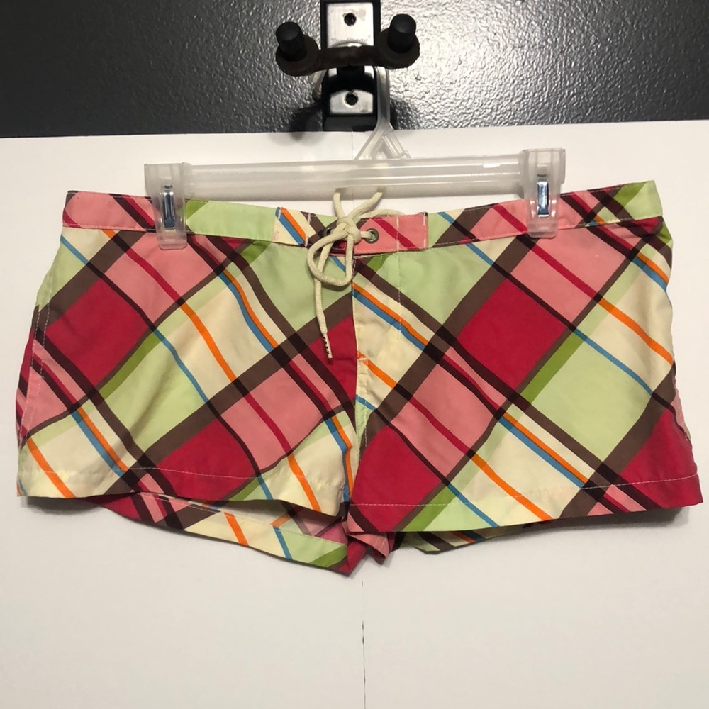 Juniors 9 foxy quicksilver swim shorts tie plaid